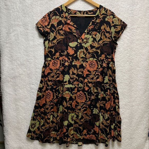 Roller Rabbit Womens Pamela Taos Mini Tunic Dress in Black Floral Size Small - Picture 1 of 9